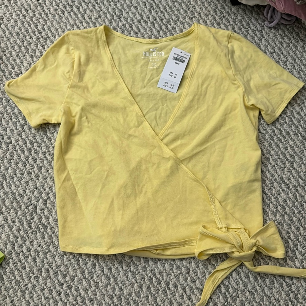 Hollister size S yellow wrap around top